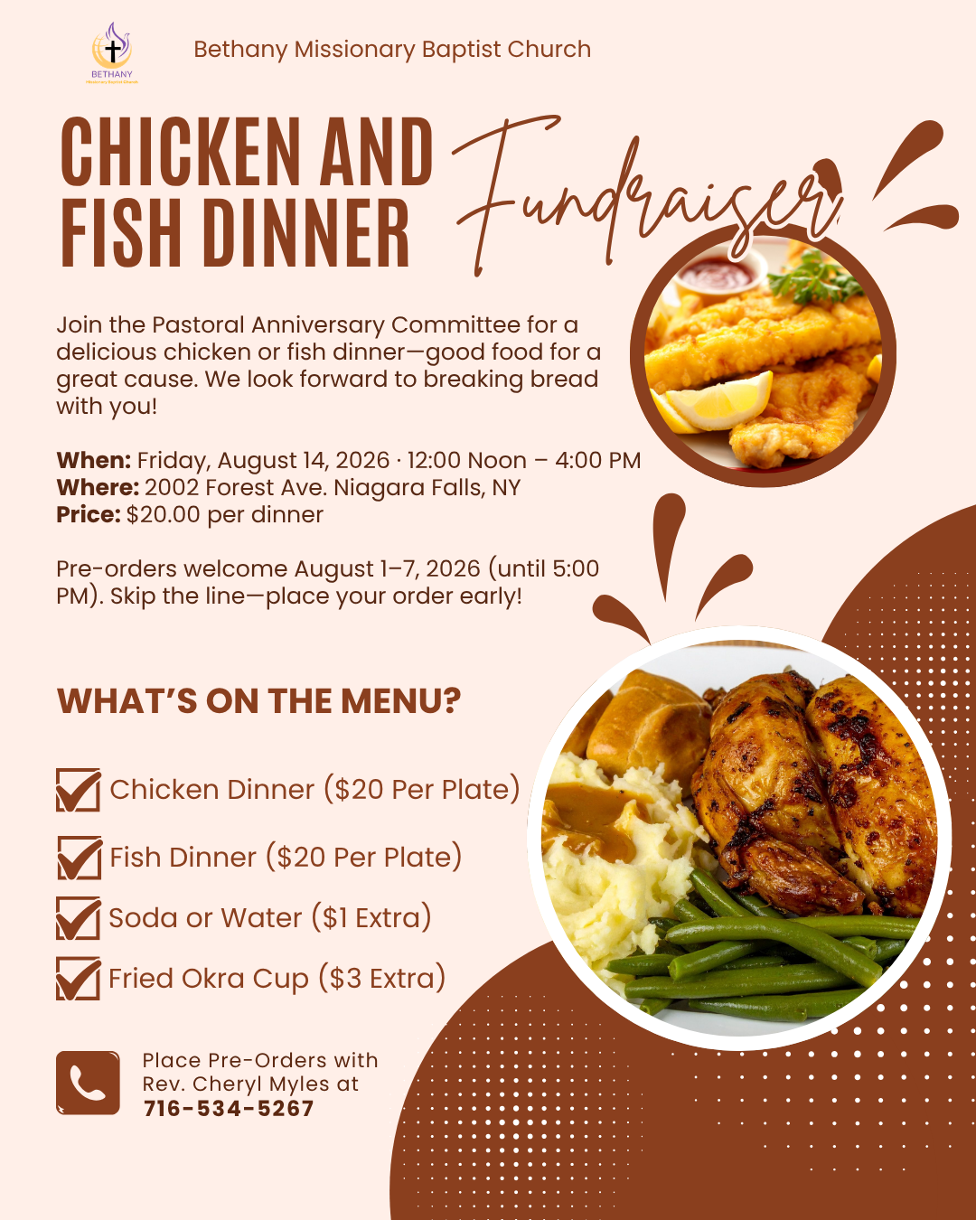 Bethany Chicken and Fish Dinner Fundraiser